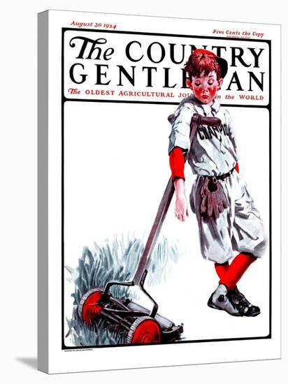 "Cut Grass or Play Baseball?," Country Gentleman Cover, August 30, 1924-Angus MacDonall-Stretched Canvas