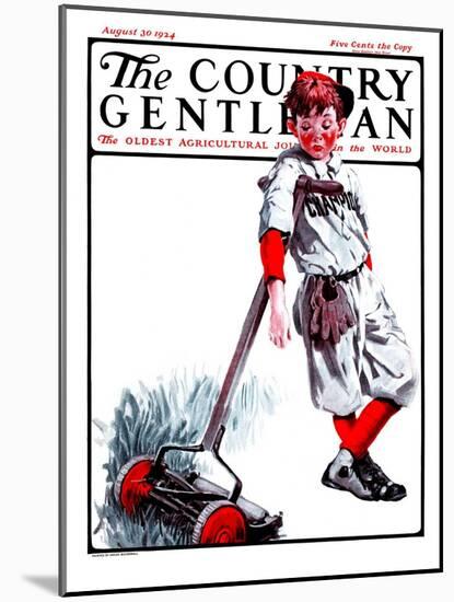 "Cut Grass or Play Baseball?," Country Gentleman Cover, August 30, 1924-Angus MacDonall-Mounted Giclee Print