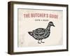 Cut of Meat Butcher Diagram - Duck-foxysgraphic-Framed Art Print