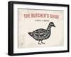 Cut of Meat Butcher Diagram - Duck-foxysgraphic-Framed Art Print