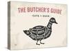 Cut of Meat Butcher Diagram - Duck-foxysgraphic-Stretched Canvas