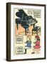 Cut-Out Model of Children Playing Piano-null-Framed Art Print