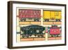 Cut-out Model of Train-null-Framed Art Print