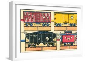 Cut-out Model of Train-null-Framed Art Print