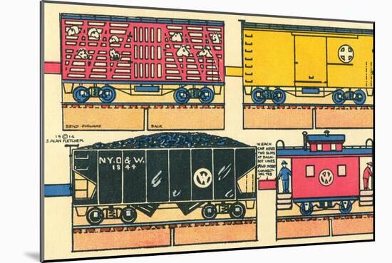 Cut-out Model of Train-null-Mounted Art Print