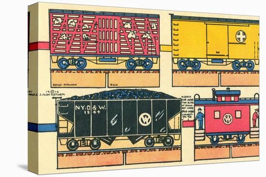 Cut-out Model of Train-null-Stretched Canvas