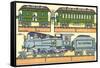 Cut-out Model of Train-null-Framed Stretched Canvas