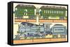 Cut-out Model of Train-null-Framed Stretched Canvas