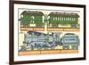 Cut-out Model of Train-null-Framed Art Print