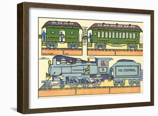 Cut-out Model of Train-null-Framed Art Print