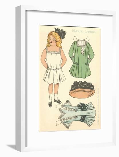 Cut-out Paper Doll, Little Girl, Marie Louise-null-Framed Art Print