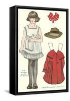 Cut-out Paper Doll, Little Girl-null-Framed Stretched Canvas