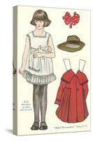 Cut-out Paper Doll, Little Girl-null-Stretched Canvas