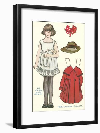 Cut-out Paper Doll, Little Girl-null-Framed Art Print