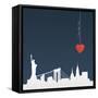 Cut-Out Silhouette of New York-Alexandra Gl-Framed Stretched Canvas