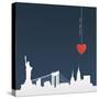 Cut-Out Silhouette of New York-Alexandra Gl-Stretched Canvas