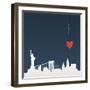 Cut-Out Silhouette of New York-Alexandra Gl-Framed Art Print