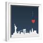 Cut-Out Silhouette of New York-Alexandra Gl-Framed Art Print