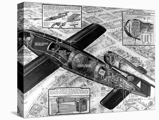 Cutaway Diagram of the V-1 'Flying Bomb'; Second World War-null-Stretched Canvas