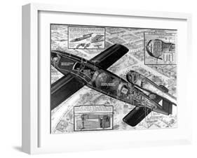 Cutaway Diagram of the V-1 'Flying Bomb'; Second World War-null-Framed Photographic Print