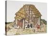 Cutaway Drawing Representing Reconstruction of Dwelling Hut-null-Stretched Canvas