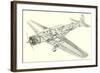 Cutaway Illustration of Aircraft-null-Framed Art Print