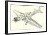 Cutaway Illustration of Aircraft-null-Framed Art Print