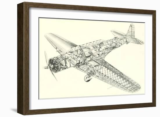 Cutaway Illustration of Aircraft-null-Framed Art Print