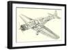 Cutaway Illustration of Aircraft-null-Framed Art Print