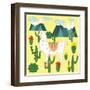 Cute Alpaca and Cactus-Michiru1313-Framed Art Print