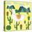 Cute Alpaca and Cactus-Michiru1313-Stretched Canvas