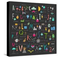 Cute Alphabet - Letters and Words-Lera Efremova-Stretched Canvas