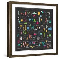 Cute Alphabet - Letters and Words-Lera Efremova-Framed Art Print