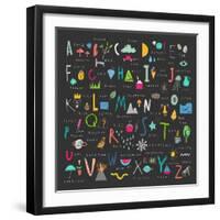 Cute Alphabet - Letters and Words-Lera Efremova-Framed Art Print