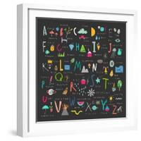 Cute Alphabet - Letters and Words-Lera Efremova-Framed Art Print