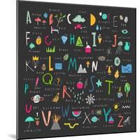 Cute Alphabet - Letters and Words-Lera Efremova-Mounted Art Print