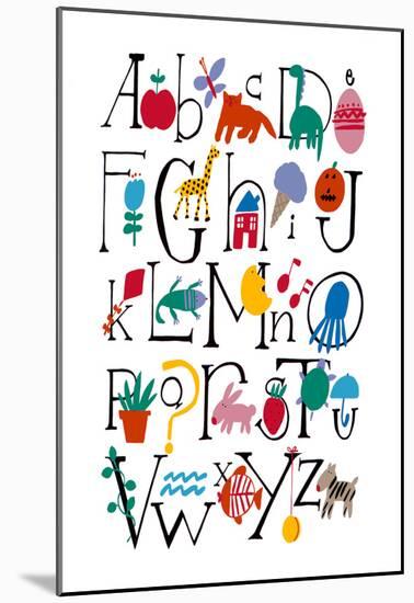 Cute Alphabet With Illustrations-null-Mounted Poster