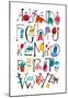 Cute Alphabet With Illustrations-null-Mounted Poster