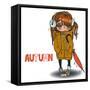 Cute Autumn Girl-Elena Barenbaum-Framed Stretched Canvas