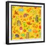 Cute Autumn Seamless-gollli-Framed Art Print