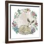 Cute Baby Deer and Flowers Frame.-cherry blossom girl-Framed Art Print