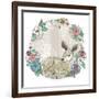 Cute Baby Deer and Flowers Frame.-cherry blossom girl-Framed Art Print