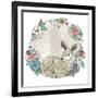 Cute Baby Deer and Flowers Frame.-cherry blossom girl-Framed Art Print