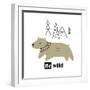 Cute Bear with the Inscription - Be Wild Surrounded by Wild Nature. Vector Illustration Isolated On-olga Agureeva-Framed Photographic Print