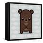 Cute Bear-Jace Grey-Framed Stretched Canvas