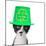 Cute Black and White Kitten Wearing a St Patricks Day Hat-Hannamariah-Mounted Photographic Print