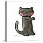 Cute Black Cat Cartoon-lineartestpilot-Stretched Canvas