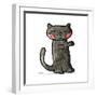 Cute Black Cat Cartoon-lineartestpilot-Framed Premium Giclee Print