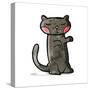 Cute Black Cat Cartoon-lineartestpilot-Stretched Canvas