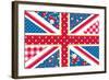 Cute British Flag In Shabby Chic Floral Style-Alisa Foytik-Framed Art Print